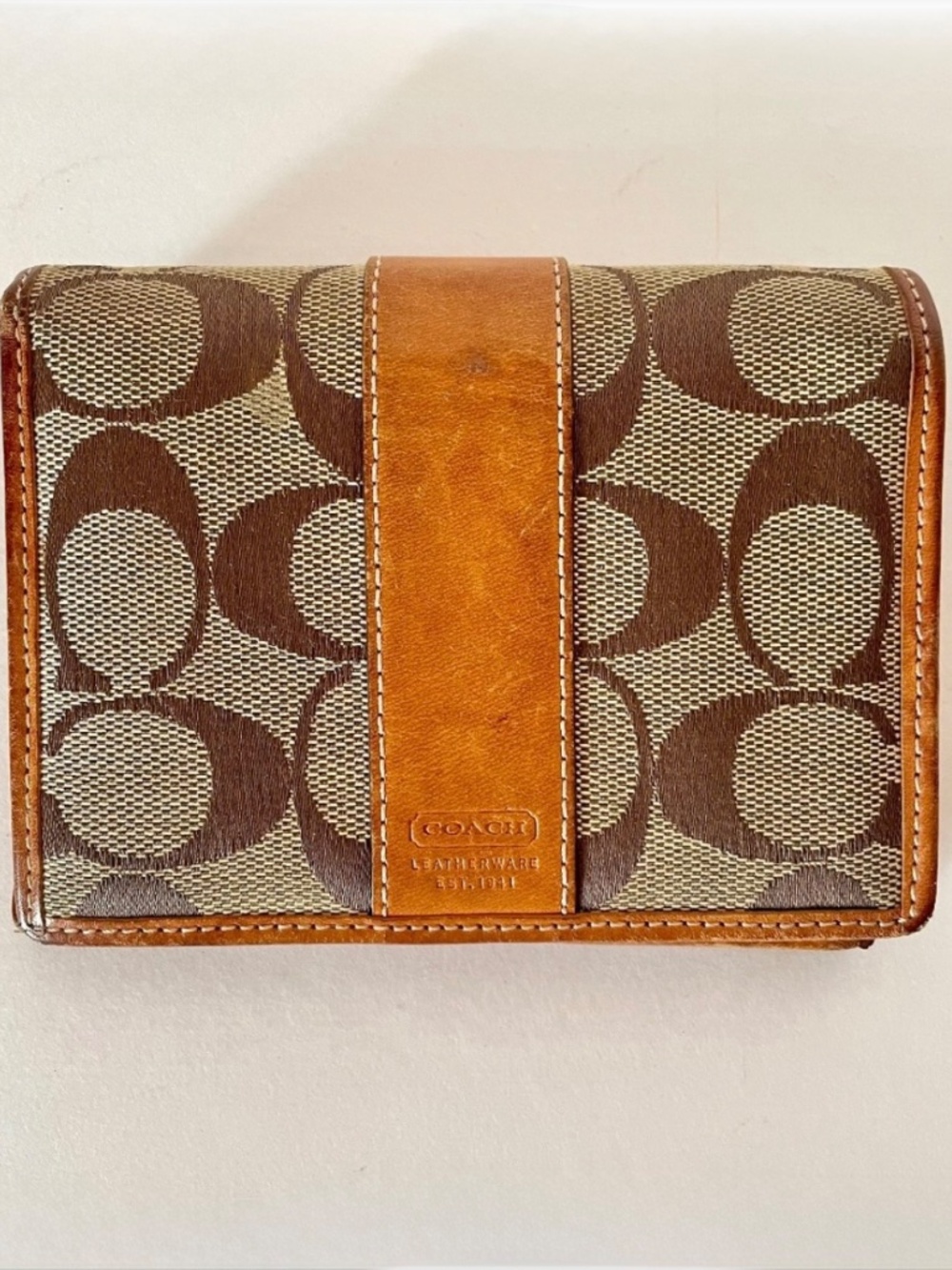 Coach Signature Canvas Leather Bifold Wallet